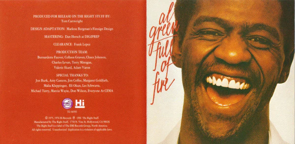 Al Green - Full Of Fire (CD) - Image 2