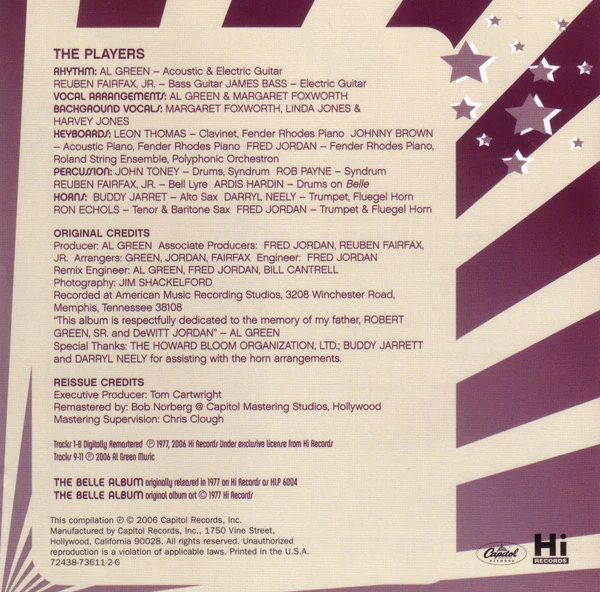 Al Green - The Belle Album (CD) - Image 4