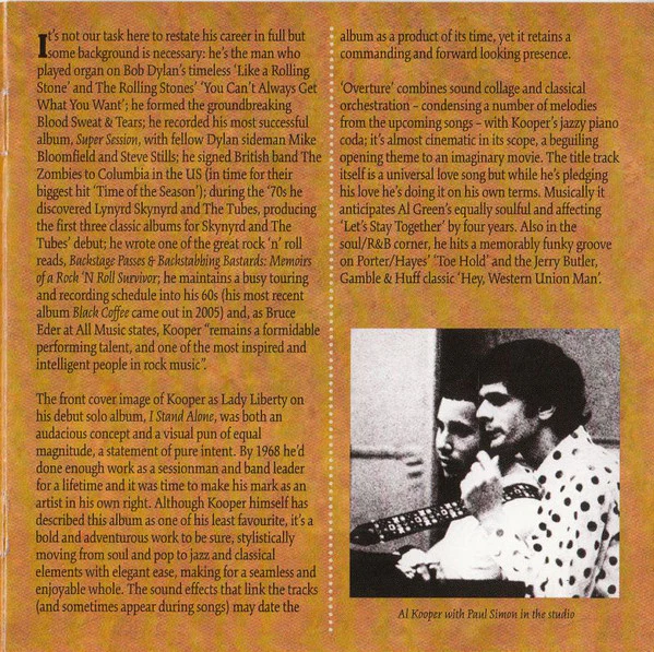 Al Kooper - I Stand Alone / You Never Know Who Your Friends Are... Plus (CD) - Image 4