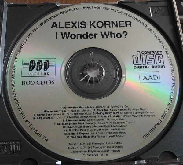 Alexis Korner - I Wonder Who ? (CD) - Image 4