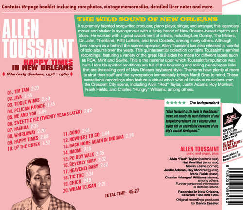 Allen Toussaint - Happy Times In New Orleans - The Early Sessions 1958-1960 (CD) - Image 2