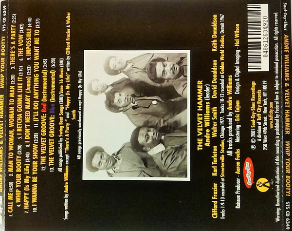 Andre Williams & Velvet Hammer - Whip Your Booty (CD) - Image 2