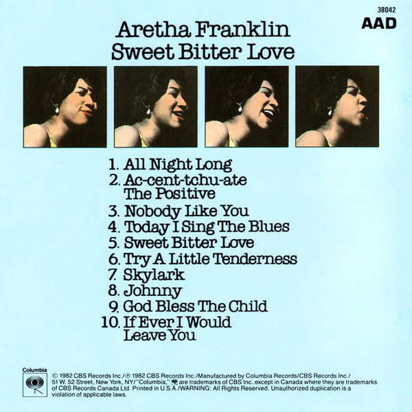 Aretha Franklin - Sweet Bitter Love (CD) - Image 3
