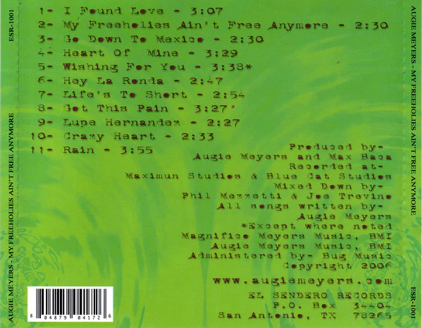 Augie Meyers - My Freeholies Ain´t Free Anymore (CD) - Image 3