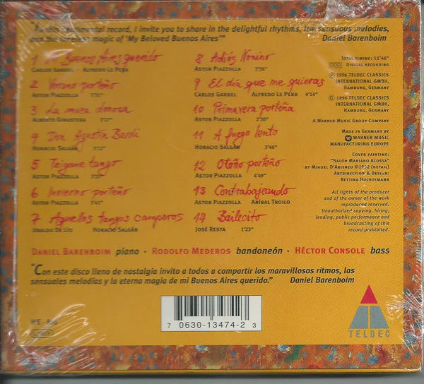 Barenboim*, Mederos*, Console* - Mi Buenos Aires Querido - Tangos Among Friends (CD) - Image 2