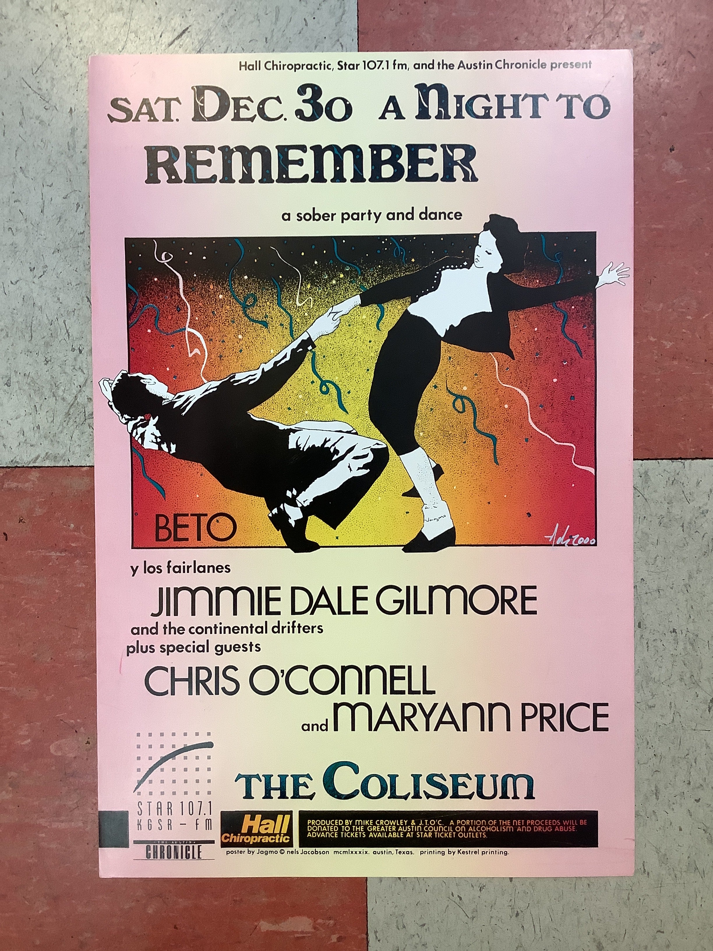 Beto Y Los Fairlanes & Jimmie Dale Gilmore at The Coliseum - 1989 (Poster)