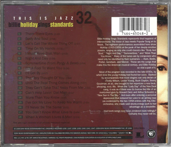 Billie Holiday - Billie Holiday Sings Standards (CD) - Image 2