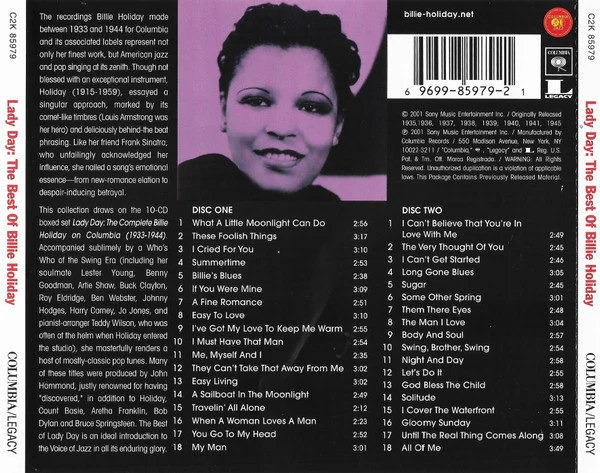 Billie Holiday - Lady Day: The Best Of Billie Holiday (CD) - Image 2