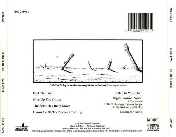 Blind Owl  - Debut At Dusk  (CD) - Image 2