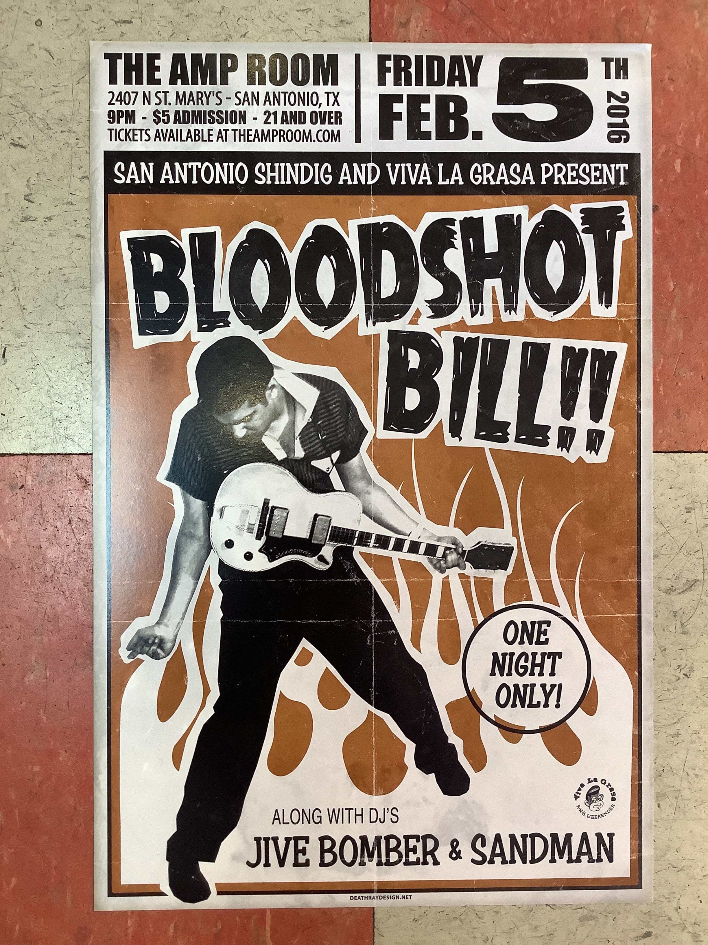 Bloodshot Bill at The Amp Room - 2016 (Poster)
