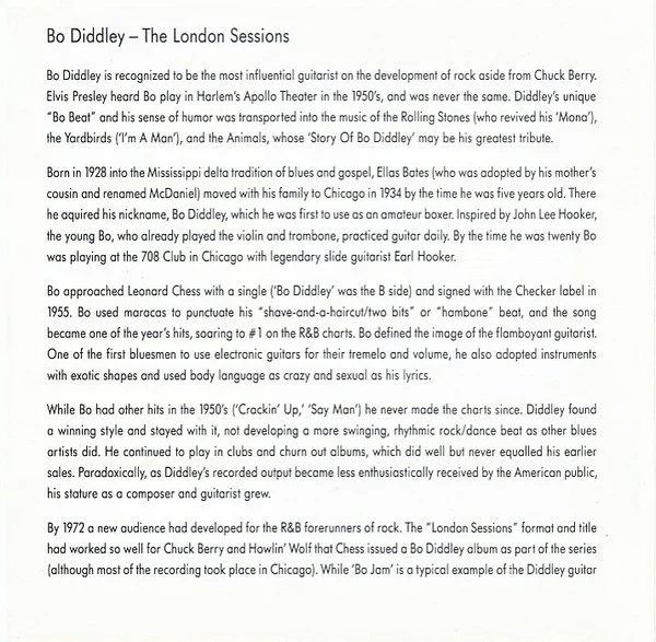 Bo Diddley - The London Sessions (CD) - Image 4