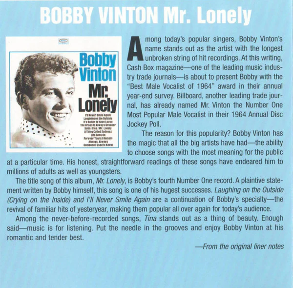Bobby Vinton - Mr. Lonely/Country Boy (CD) - Image 5