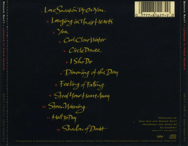 Bonnie Raitt - Longing In Their Hearts (CD) - Image 2