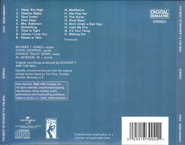 Booker T & The MG's - The Best Of Booker T. & The MGs (CD) - Image 2