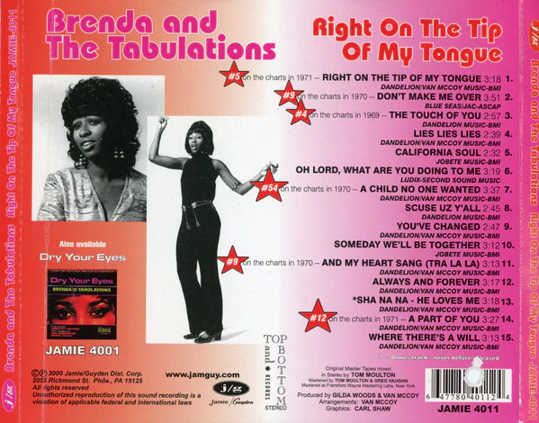 Brenda & The Tabulations - Right On The Tip Of My Tongue (CD) - Image 2