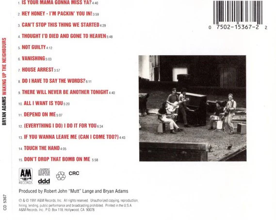 Bryan Adams - Waking Up The Neighbours (CD) - Image 2