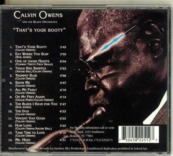 Calvin Owens - "That's Your Booty" (CD) - Image 2