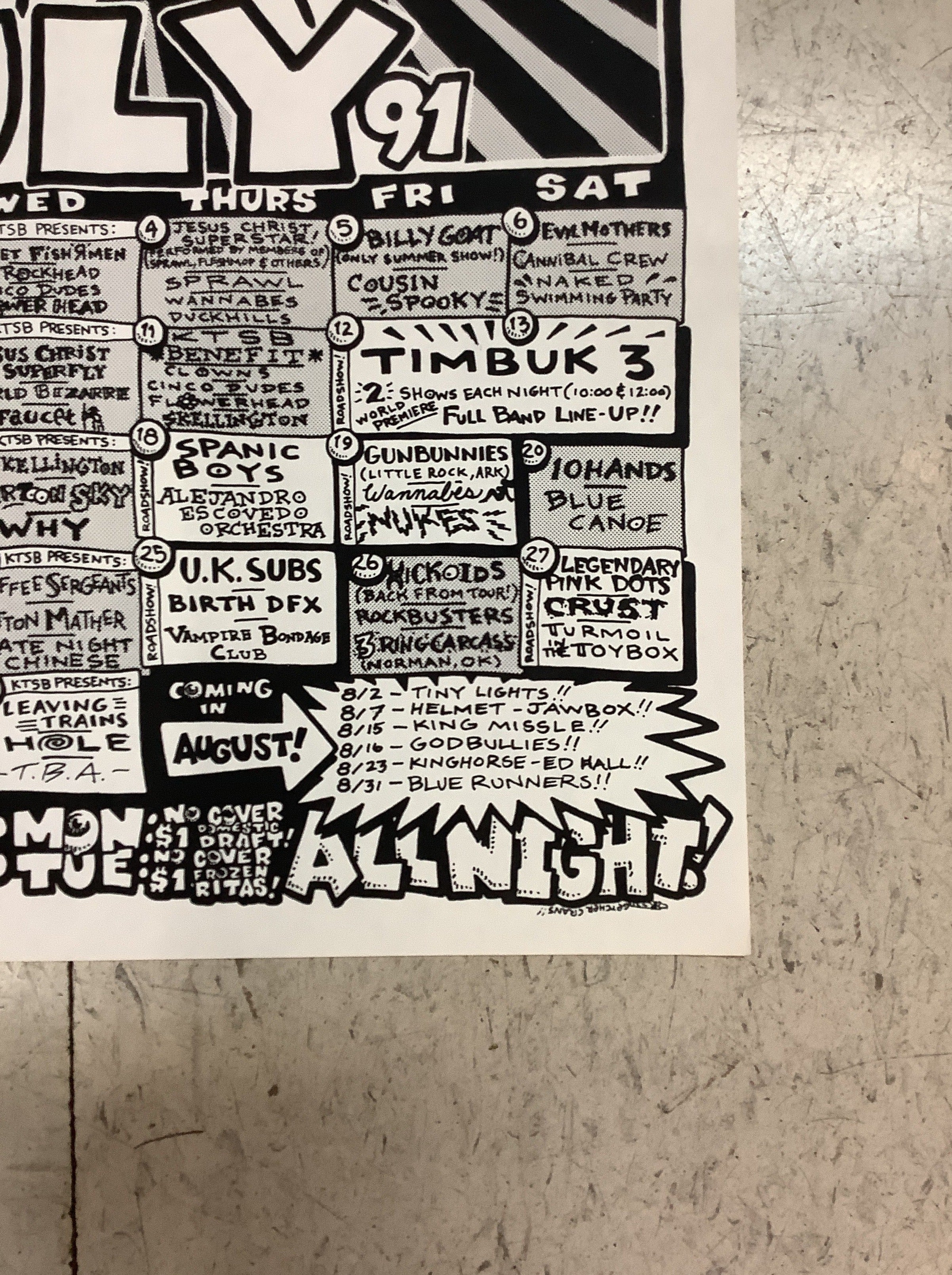 Cannibal Club July 1991 Calendar (Poster) - Image 4