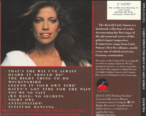 Carly Simon - The Best Of Carly Simon (CD) - Image 2