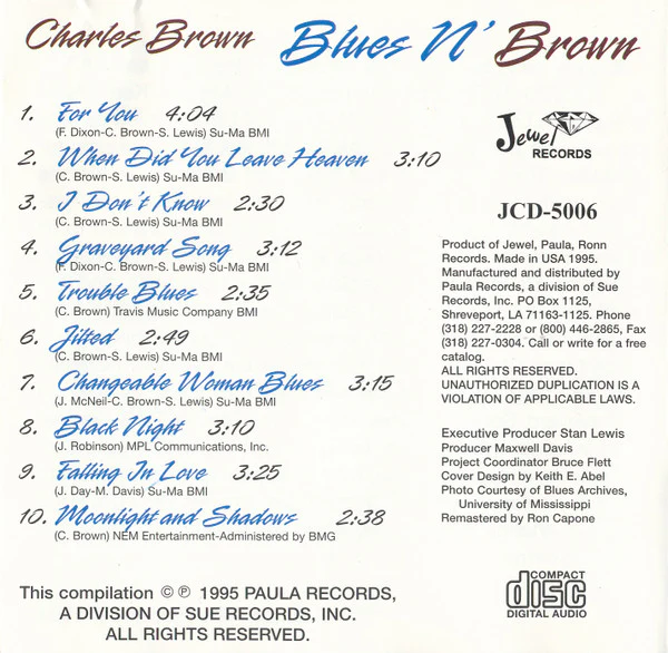 Charles Brown - Blues N' Brown (CD) - Image 2