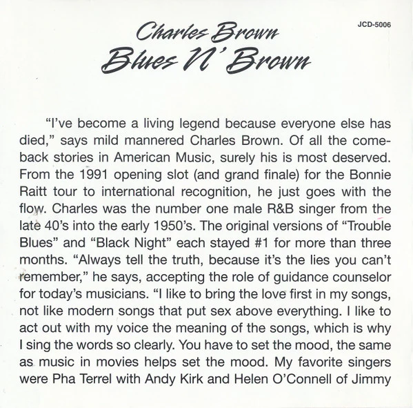 Charles Brown - Blues N' Brown (CD) - Image 3