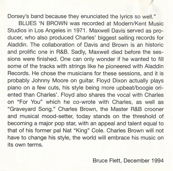 Charles Brown - Blues N' Brown (CD) - Image 4