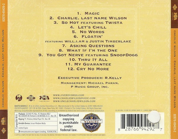 Charlie Wilson - Charlie, Last Name Wilson (CD) - Image 2