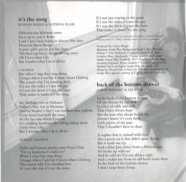 Chely Wright - The Metropolitan Hotel (CD) - Image 5