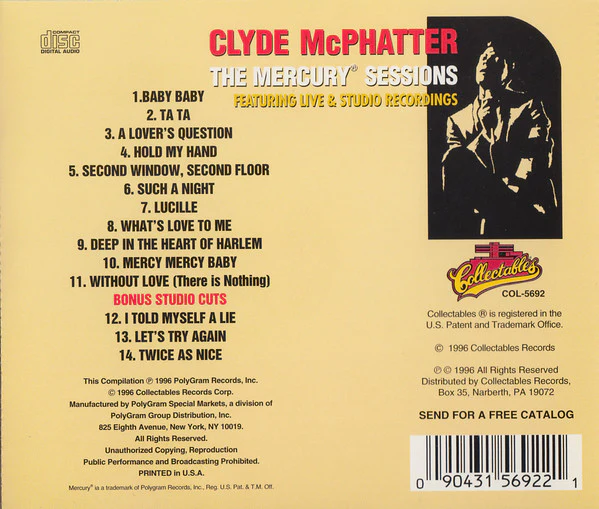Clyde McPhatter - The Mercury Sessions - Featuring Live & Studio Recordings (CD) - Image 2