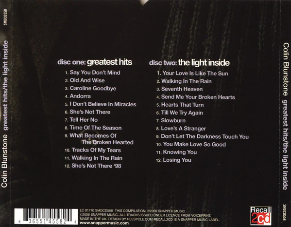 Colin Blunstone - Greatest Hits / The Light Inside (CD) - Image 2