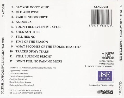 Colin Blunstone - Sings His Greatest Hits (CD) - Image 2