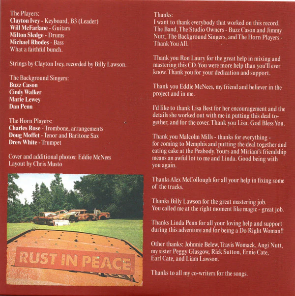 Dan Penn - Living On Mercy (CD) - Image 4