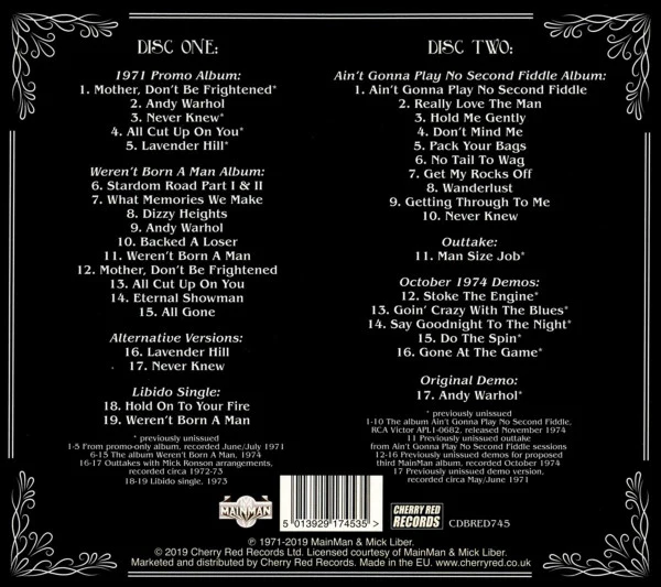 Dana Gillespie - What Memories We Make - The Complete MainMan Recordings 1971-1974 (CD) - Image 2