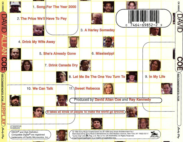 David Allan Coe - Recommended For Airplay (CD) - Image 2