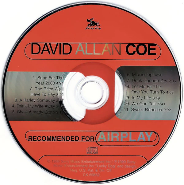 David Allan Coe - Recommended For Airplay (CD) - Image 3