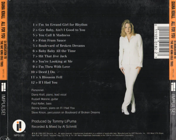 Diana Krall - All For You (A Dedication To The Nat King Cole Trio) (CD) - Image 2