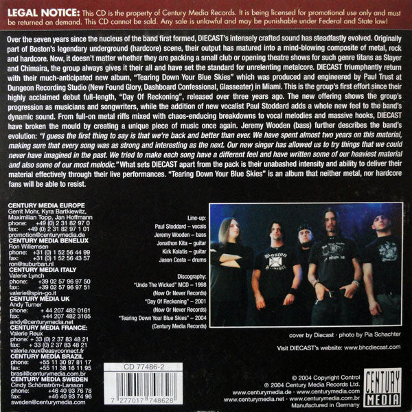 Diecast - Tearing Down Your Blue Skies (CD) - Image 2