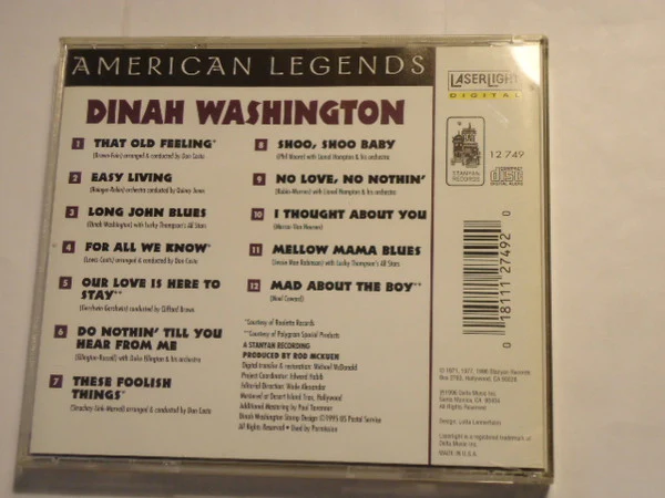 Dinah Washington - American Legends (CD) - Image 2