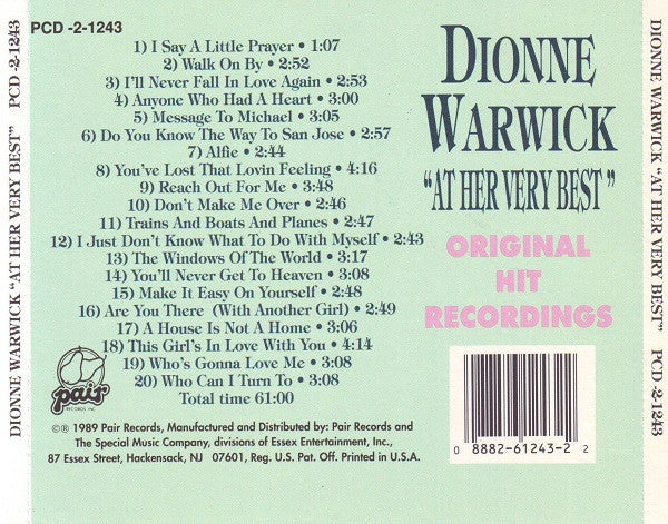 Dionne Warwick - At Her Very Best (CD) - Image 2