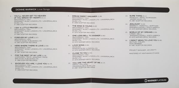 Dionne Warwick - Love Songs (CD) - Image 5