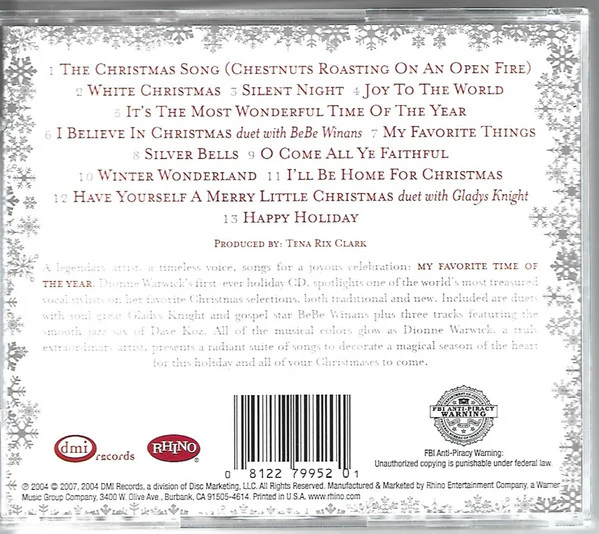 Dionne Warwick - My Favorite Time Of The Year (CD) - Image 3