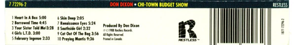 Don Dixon - Chi-Town Budget Show (CD) - Image 3