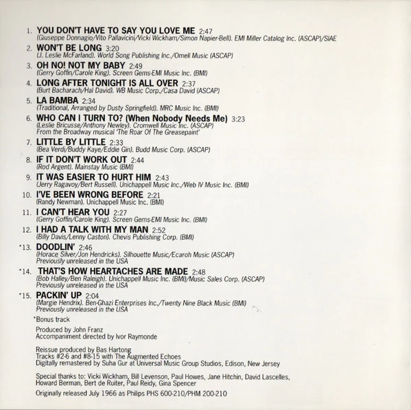 Dusty Springfield - You Don't Have To Say You Love Me (CD) - Image 4