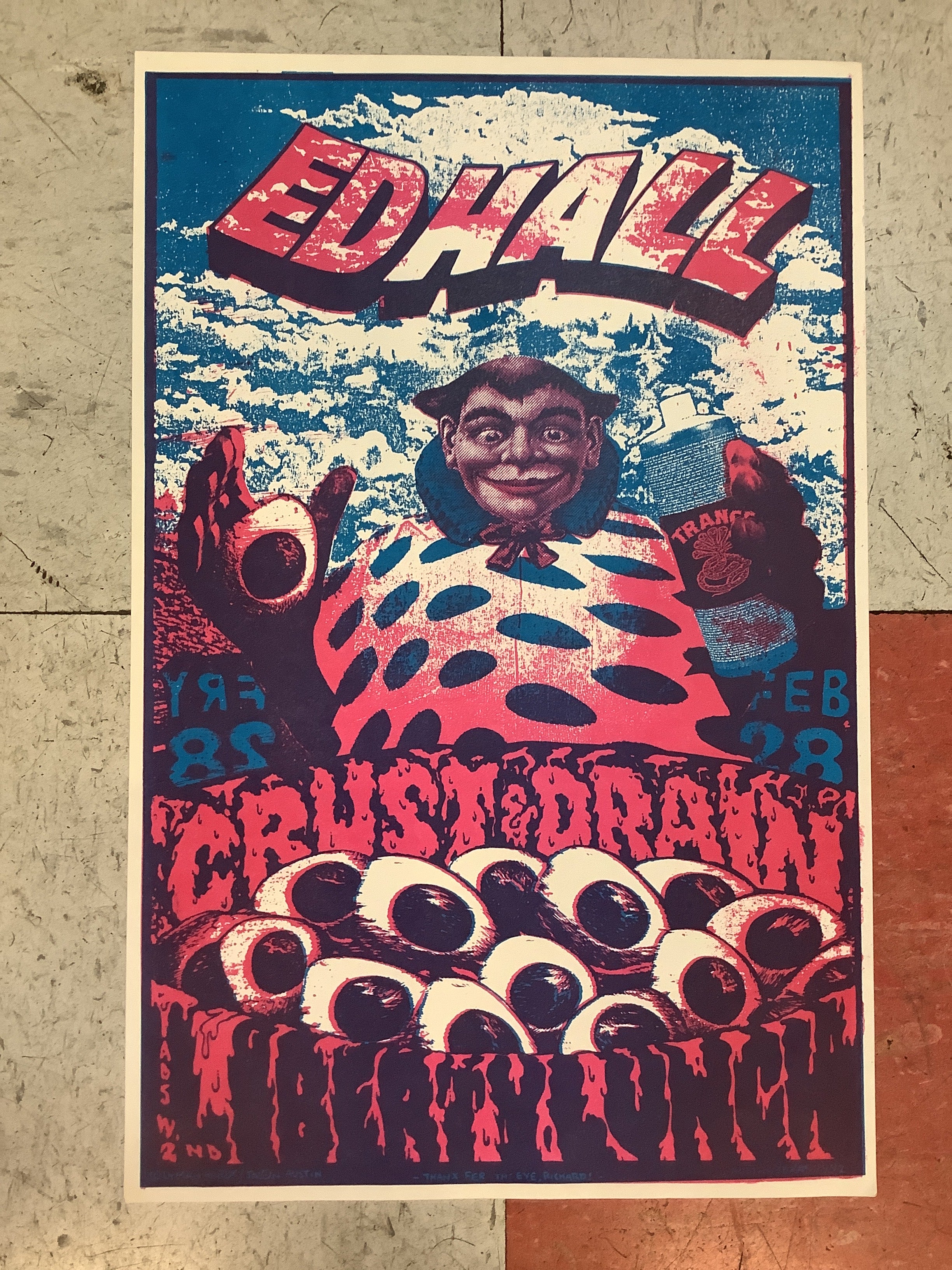 Ed Hall with Crust & Drain at Liberty Lunch - 1992 (Poster)