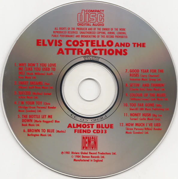 Elvis Costello & The Attractions - Almost Blue (CD) - Image 3
