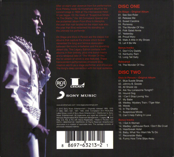 Elvis Presley - On Stage - February, 1970 (CD) - Image 3