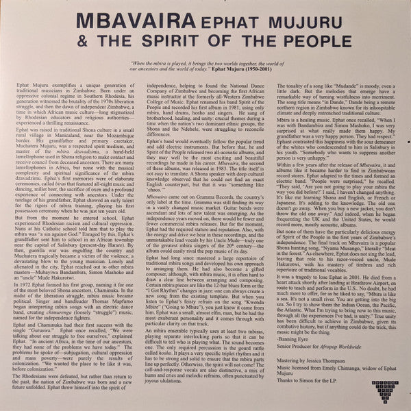 Ephat Mujuru And The Spirit Of The People - Mbavaira (Vinyl) - Image 3