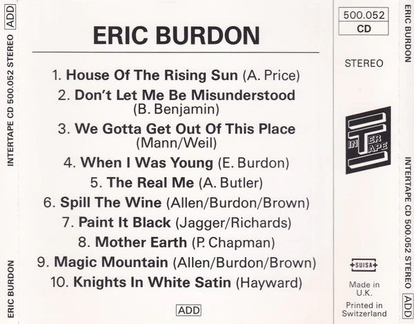 Eric Burdon - Greatest Animal Hits (CD) - Image 2