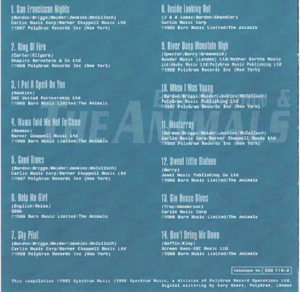 Eric Burdon & The Animals - The Very Best Of Eric Burdon & The Animals (CD) - Image 3