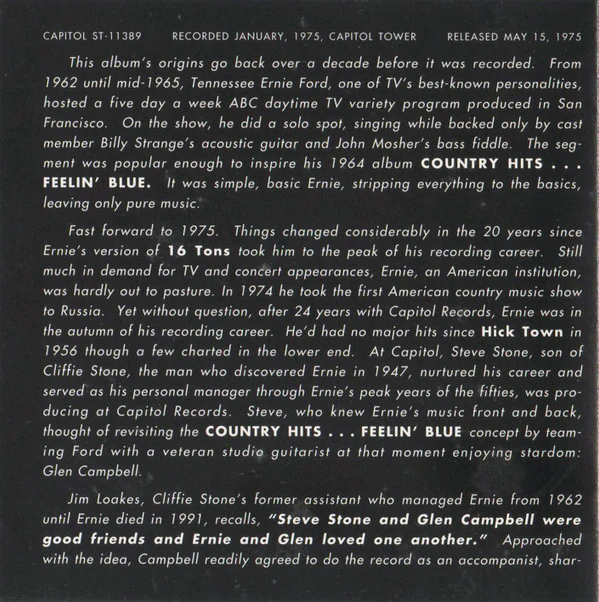 Tennessee Ernie Ford & Glen Campbell - Ernie Sings & Glen Picks (CD) - Image 5